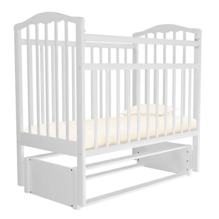 Детская кроватка Агат Золушка 5 (маятник продольный) Белый